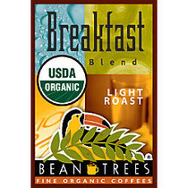 Beantrees Organic Breakfast Blend Whole Bean Coffee, 12 Oz Bag