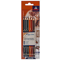 Conte Pencil Set, Sketching, Assorted Colors, Set Of 6