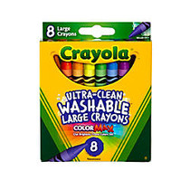 Crayola; Large Washable Crayons, Assorted Colors, Box Of 8