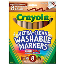 Crayola; Multicultural Washable Markers, Assorted Colors, Box Of 8