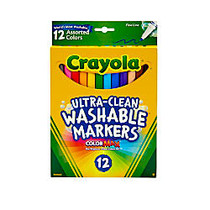Crayola; Washable Markers, Thin Line, Assorted Classic Colors, Box Of 12