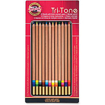 Koh-I-Noor Tri-Tone Multi-colored Pencils - Assorted Lead - 12 / Set