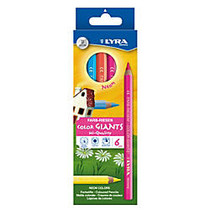 Lyra Giant Colored Pencils, 6.25 mm, Assorted Neon Colors, Pack Of 6