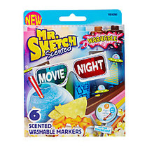 Mr. Sketch; Movie Night Scented Markers, Chisel Tip, Assorted Colors, Pack Of 6