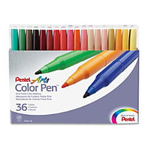 Pentel; Color Pens&trade; Set, Assorted Colors, Set Of 36