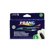 Prang; Metallic Markers, Bullet Point, Assorted Colors, Pack Of 6