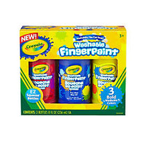 Crayola; Washable Primary Color Finger Paint Set, 8 Oz, Assorted Colors, Pack Of 3