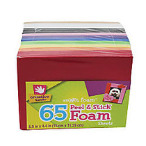 Fibre Craft sm'ART Foam; Adhesive Sheets, 4 7/16 inch; x 5 15/16 inch;, Assorted Colors, 65 Per Pack, Box Of 3