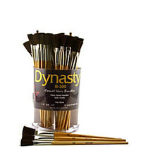 Dynasty Camel Hair Flat Paint Brushes B-300, Assorted Sizes, B-300, Flat Bristle, Camel Hair, Multicolor, Pack Of 72
