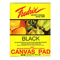 Fredrix Black Canvas Pad, 12 inch; x 16 inch;, 10 Sheets