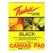 Fredrix Black Canvas Pad, 16 inch; x 20 inch;, 10 Sheets