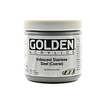 Golden Acrylic Paint, Coarse, 16 Oz, Iridescent Stainless Steel