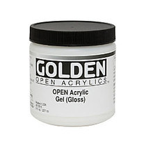 Golden OPEN Acrylic Mediums, Gel Medium, Gloss, 8 Oz