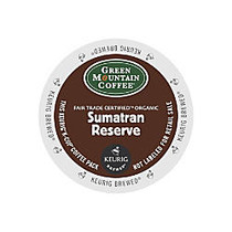 Green Mountain Coffee; Fair Trade Organic Sumatran Reserve Extra Bold Coffee K-Cups;, Box Of 24