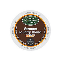 Green Mountain Coffee; Fair Trade Vermont Country Blend; Decaffeinated Coffee K-Cups;, Box Of 24