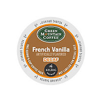 Green Mountain Coffee; French Vanilla Decaffeinated Coffee K-Cups;, Box Of 24