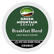 Green Mountain; Breakfast Blend Coffee K-Cup; Pods, 0.31 Oz Box Of 24