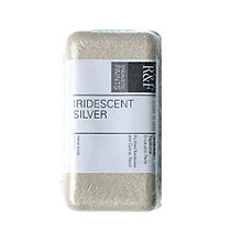 R & F Handmade Paints Encaustic Paint Cake, 40 mL, Iridescent Silver