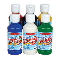 Scholastic Washable Tempera Paints Assortment, 4 Oz, Primary Colors, Pack Of 6