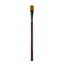 Winsor & Newton Series 295 Paint Brush, 1/2 inch;, Flat Bristle, Nylon, Burgundy