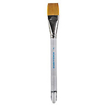Winsor & Newton Series 995 Aquarelle Golden Nylon Paint Brush, 1 inch;, Flat Wash Bristle, Nylon, Clear