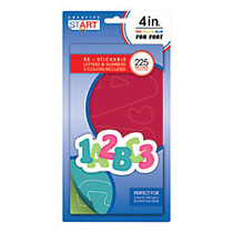 Creative Start Self-Adhesive Characters, Letters And Numbers, 4 inch;, Block, Assorted Bright Colors, Pack Of 225
