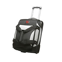 Denco Sports Luggage Nylon Rolling Drop-Bottom Travel Duffel, Rutgers Scarlet Knights, 22 inch;H x 14 inch;W x 13 1/2 inch;D, Black