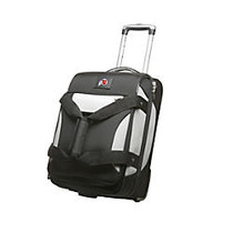 Denco Sports Luggage Nylon Rolling Drop-Bottom Travel Duffel, Utah Utes, 22 inch;H x 14 inch;W x 13 1/2 inch;D, Black