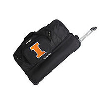 Denco Sports Luggage Rolling Drop-Bottom Duffel Bag, Illinois Fighting Illini, 15 inch;H x 27 inch;W x 14 1/2 inch;D, Black