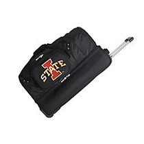 Denco Sports Luggage Rolling Drop-Bottom Duffel Bag, Iowa State Cyclones, 15 inch;H x 27 inch;W x 14 1/2 inch;D, Black