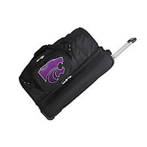 Denco Sports Luggage Rolling Drop-Bottom Duffel Bag, Kansas State Wildcats, 15 inch;H x 27 inch;W x 14 1/2 inch;D, Black