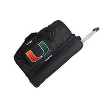 Denco Sports Luggage Rolling Drop-Bottom Duffel Bag, Miami Hurricanes, 15 inch;H x 27 inch;W x 14 1/2 inch;D, Black