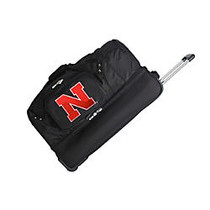 Denco Sports Luggage Rolling Drop-Bottom Duffel Bag, Nebraska Cornhuskers, 15 inch;H x 27 inch;W x 14 1/2 inch;D, Black