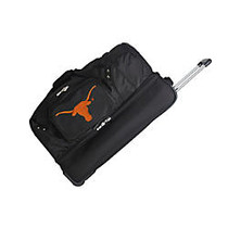 Denco Sports Luggage Rolling Drop-Bottom Duffel Bag, Texas Longhorns, 15 inch;H x 27 inch;W x 14 1/2 inch;D, Black