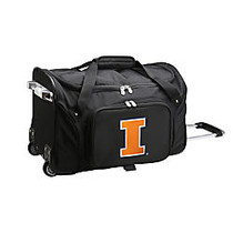 Denco Sports Luggage Rolling Duffel Bag, Illinois Fighting Illini, 22 inch;H x 12 inch;W x 12 inch;D, Black