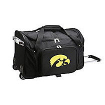 Denco Sports Luggage Rolling Duffel Bag, Iowa Hawkeyes, 22 inch;H x 12 inch;W x 12 inch;D, Black