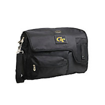 Denco Sports Luggage Travel Messenger Bag With 15 inch; Laptop Pocket, Georgia Tech Yellow Jackets, 15 1/4 inch;H x 12 inch;W x 1 1/4 inch;D, Black