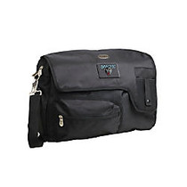 Denco Sports Luggage Travel Messenger Bag With 15 inch; Laptop Pocket, Maine Blackbears, 15 1/4 inch;H x 12 inch;W x 1 1/4 inch;D, Black