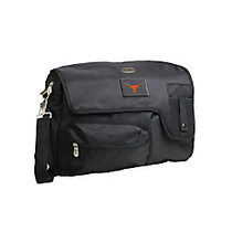 Denco Sports Luggage Travel Messenger Bag With 15 inch; Laptop Pocket, Texas Longhorns, 15 1/4 inch;H x 12 inch;W x 1 1/4 inch;D, Black
