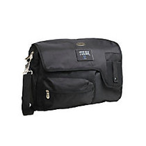 Denco Sports Luggage Travel Messenger Bag With 15 inch; Laptop Pocket, Tulsa Golden Hurricane, 15 1/4 inch;H x 12 inch;W x 1 1/4 inch;D, Black