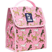 Wildkin Munch 'N Lunch Bag, 10 inch;H x 8 1/2 inch;W x 5 inch;D, Horses In Pink