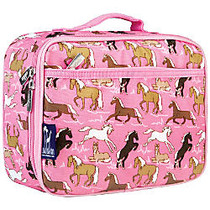 Wildkin Polyester Lunch Box, 9 3/4 inch;H x 7 inch;W x 3 1/4 inch;D, Horses In Pink