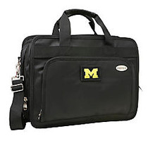 Denco Sports Luggage Expandable Briefcase With 13 inch; Laptop Pocket, Michigan Wolverines, Black