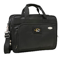 Denco Sports Luggage Expandable Briefcase With 13 inch; Laptop Pocket, Missouri Tigers, Black