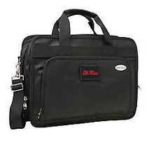 Denco Sports Luggage Expandable Briefcase With 13 inch; Laptop Pocket, Ole Miss Rebels, Black