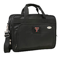 Denco Sports Luggage Expandable Briefcase With 13 inch; Laptop Pocket, Texas Tech Red Raiders, Black