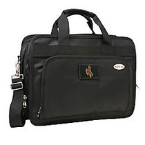 Denco Sports Luggage Expandable Briefcase With 13 inch; Laptop Pocket, Wyoming Cowboys, Black