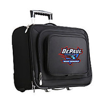 Denco Sports Luggage Rolling Overnighter With 14 inch; Laptop Pocket, Depaul Blue Demons, 14 inch;H x 17 inch;W x 8 1/2 inch;D, Black
