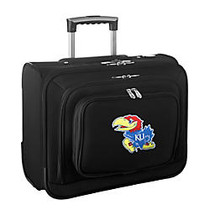 Denco Sports Luggage Rolling Overnighter With 14 inch; Laptop Pocket, Kansas Jayhawks, 14 inch;H x 17 inch;W x 8 1/2 inch;D, Black