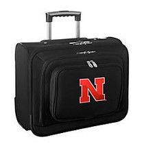 Denco Sports Luggage Rolling Overnighter With 14 inch; Laptop Pocket, Nebraska Cornhuskers, 14 inch;H x 17 inch;W x 8 1/2 inch;D, Black